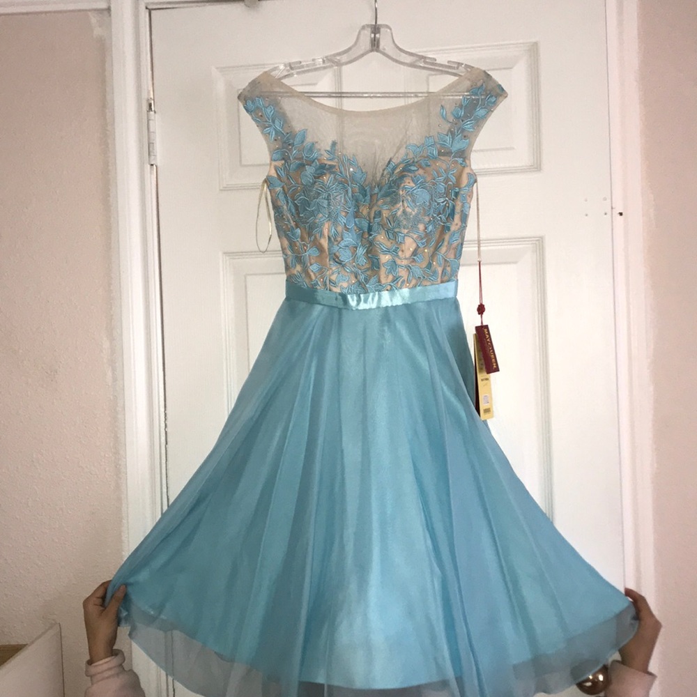 Aqua blue party dress